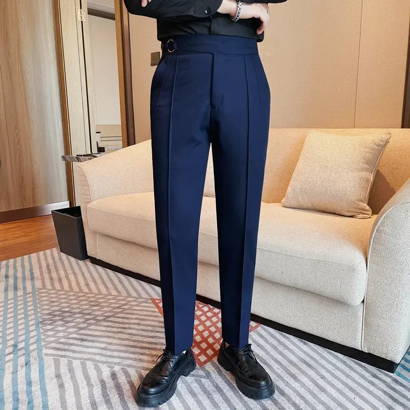 men’s slim tailored trousers, slim fit dress pants, smart casual men’s trousers, men’s tailored pants, modern men’s trousers
