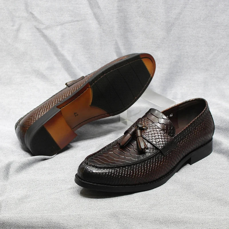 slip on men’s loafers, men’s cobra leather loafer, men's loafers, luxury men’s loafers, loafers, Leather Loafer, italian leather loafers, genuine leather men’s shoes