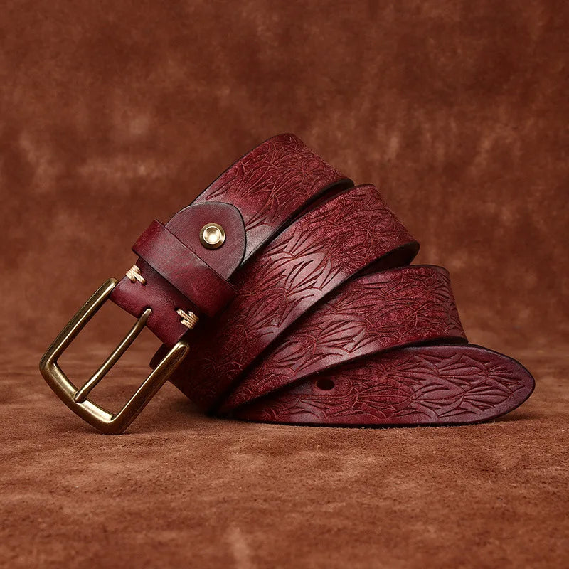 men’s carved leather belt, vintage leather belt for men, handcrafted leather belt, genuine leather men belt, artisan leather belt, maximus men accessories