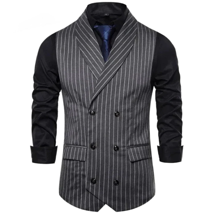 men’s striped waistcoat, double-breasted waistcoat, slim fit men’s vest, smart casual waistcoat, formal men’s vest