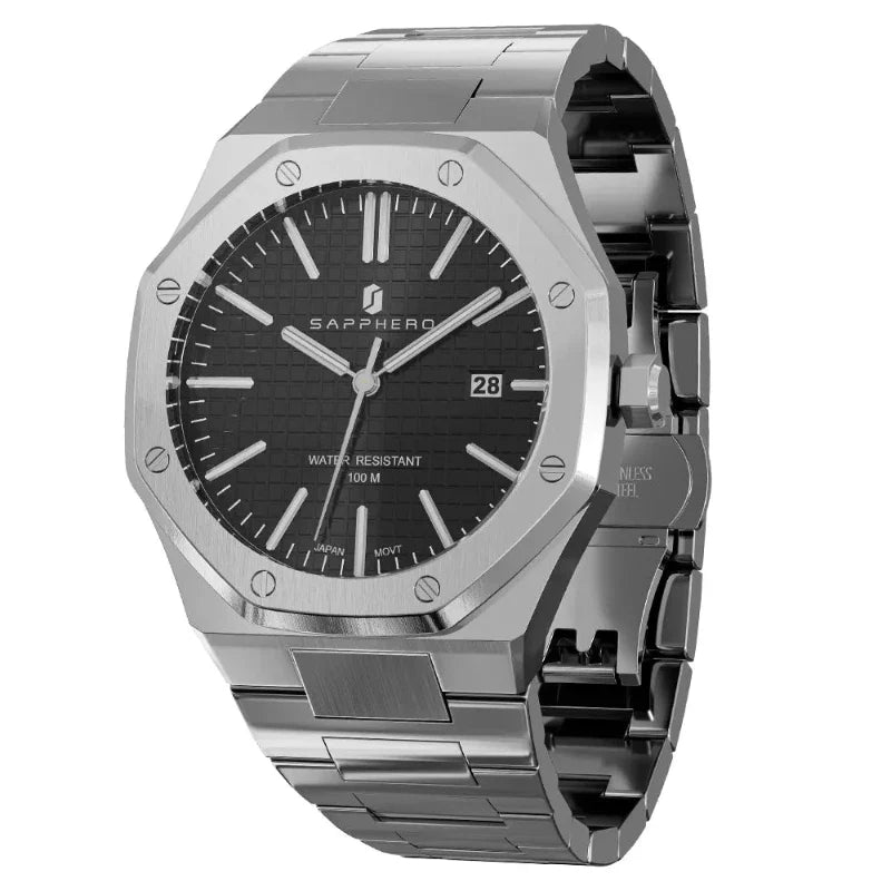Wristwatch, stainless steel luxury watch, sapphire men’s wrist watch, Quartz Wristwatch, Octagonal men’s watch, Men’s Wristwatch, Men’s Sapphire Wristwatch, Men’s Quartz Wristwatch, Men’s Octagonal Sapphire Wristwatch, luxury men’s wristwatch