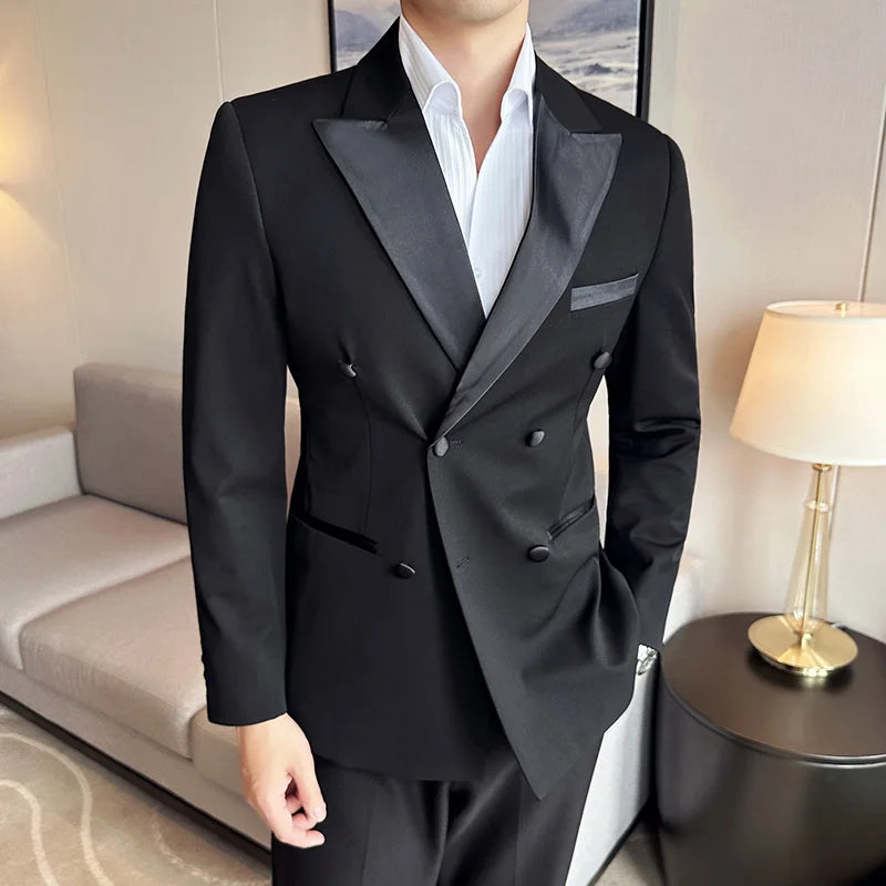 premium men’s tuxedo, slim fit tuxedo, black tuxedo for wedding, elegant formal suit for men, luxury tuxedo set