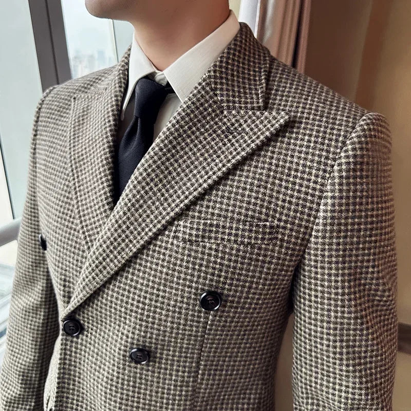 Blazer, blazer masculino, blazer de lã, blazer transpassado, Blazer Masculino Britânico Transpassado Maximus