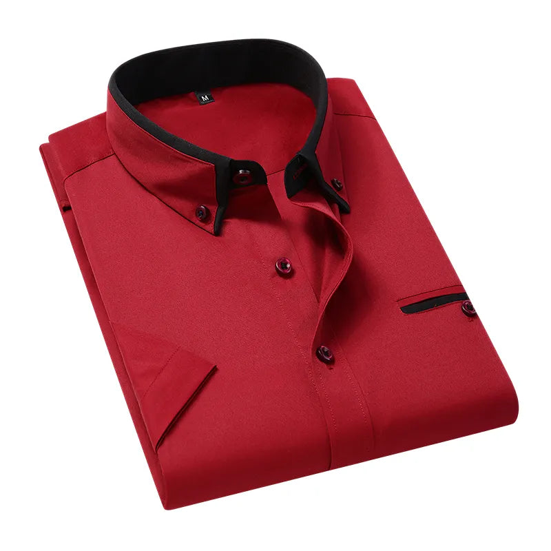 men short sleeve dress shirt, smart casual shirt men, summer dress shirt men, men formal short sleeve shirt, premium men shirt