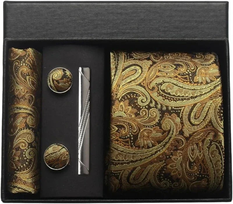 Tie Set, Tie, silk tie set for men, Silk Tie Set, Silk Tie, silk patterned tie set, men’s silk tie set, maximus men accessories, luxury men accessories, formal tie gift box