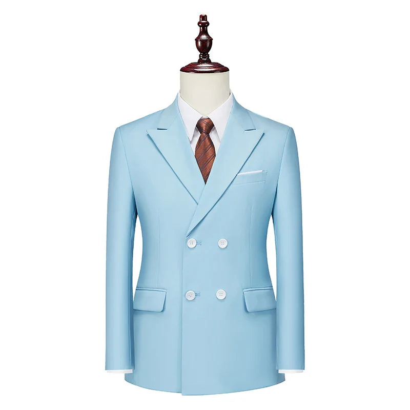 double-breasted blazer, men’s elegant blazer, Maximus blazer, smart casual menswear, polyester viscose blazer
