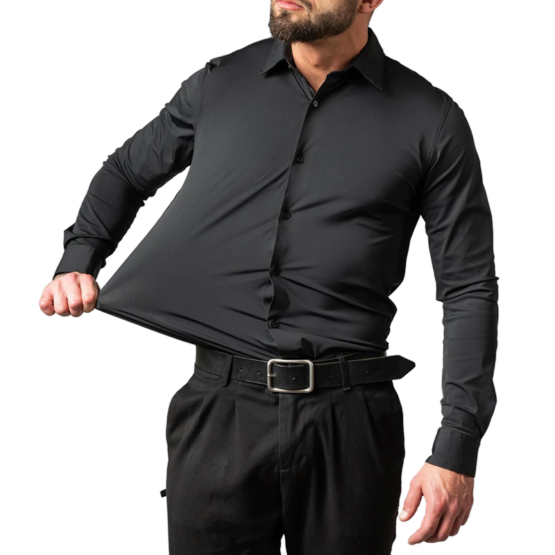men comfort dress shirt, stretch dress shirt men, smart casual shirt men, premium mens shirt, formal men shirt