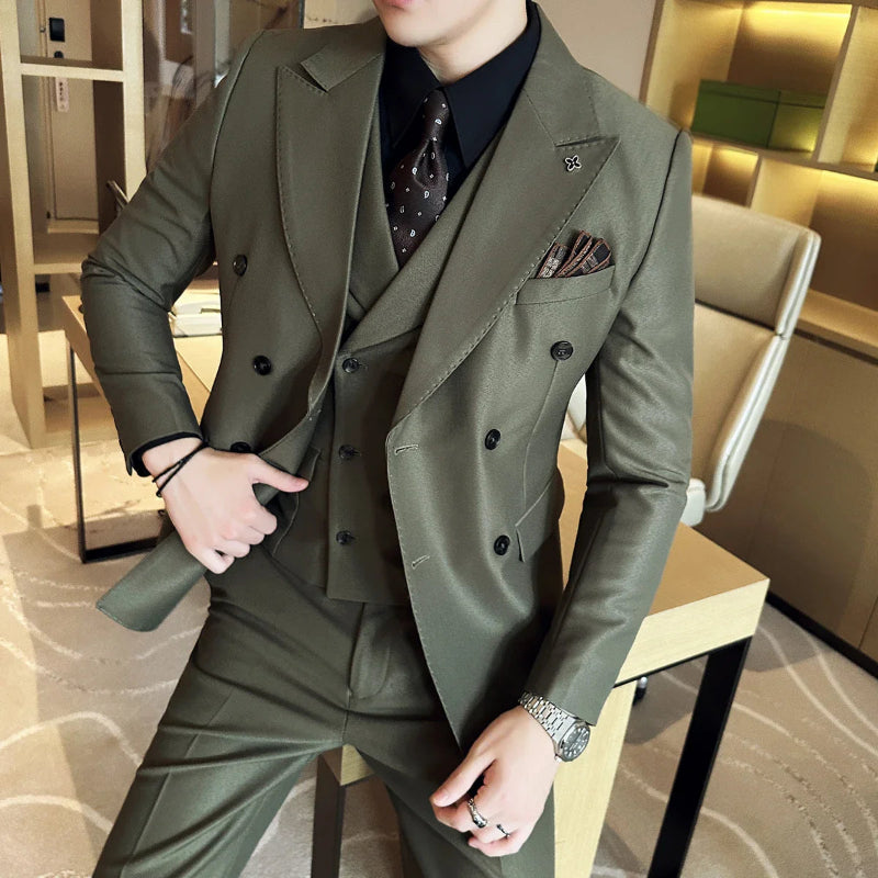 suit, Men's Suit, Men's Style Suit, Men's Style Double-Breasted Suit, Men's Double-Breasted Suit, double-breasted suit