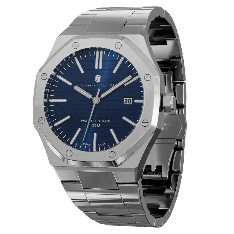 Wristwatch, stainless steel luxury watch, sapphire men’s wrist watch, Quartz Wristwatch, Octagonal men’s watch, Men’s Wristwatch, Men’s Sapphire Wristwatch, Men’s Quartz Wristwatch, Men’s Octagonal Sapphire Wristwatch, luxury men’s wristwatch