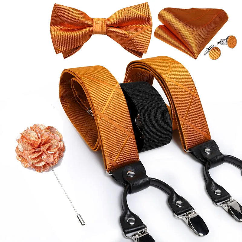 suspenders and bow tie set, Suspenders, patterned suspenders, men’s suspenders set, men’s suspenders, men’s luxury suspenders set, men’s formal accessories set, men’s fashion accessories