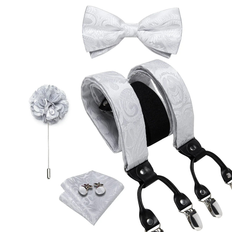 suspenders and bow tie set, Suspenders, patterned suspenders, men’s suspenders set, men’s suspenders, men’s luxury suspenders set, men’s formal accessories set, men’s fashion accessories