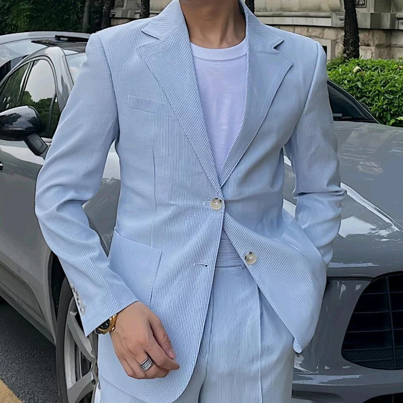 vintage two piece suit, slim fit men’s suit, elegant casual suit, modern vintage men’s suit, stylish two piece suit