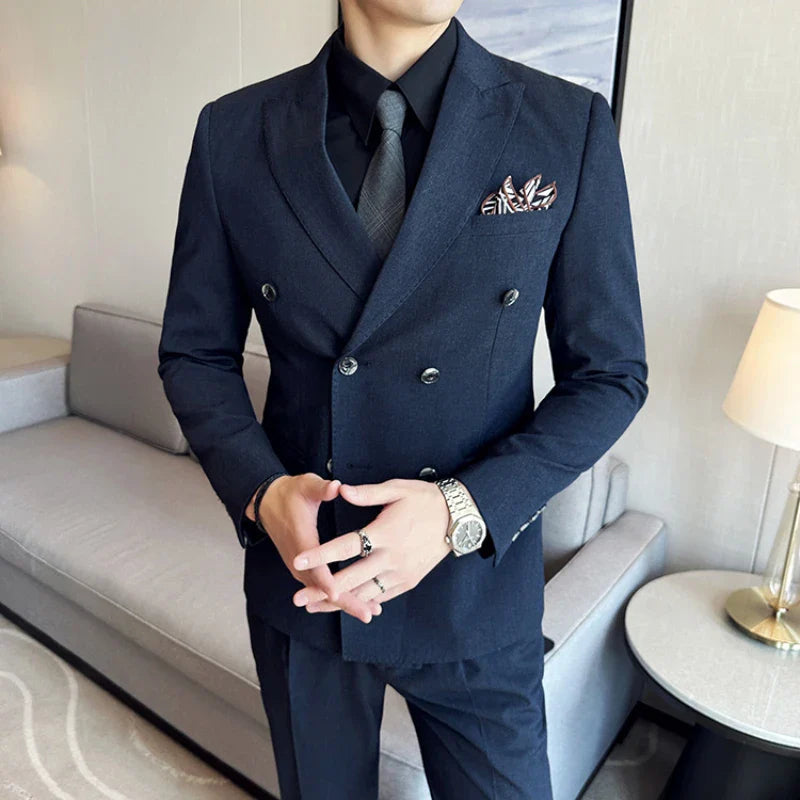 suit, Slim Suit men’s suit, Men’s Slim Suit, Men's Slim Suit, Men's Double-Breasted Suit, Men's Double-Breasted Slim Suit, double-breasted suit