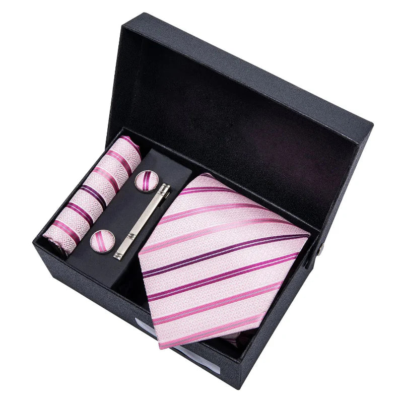 Tie Set, Tie, Striped Tie Set, striped tie gift box, Striped Tie, men’s striped tie set, men striped tie set, maximus men accessories, formal men accessories