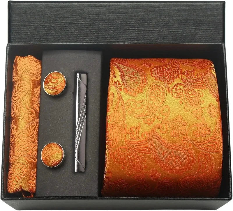 Tie Set, Tie, silk tie set for men, Silk Tie Set, Silk Tie, silk patterned tie set, men’s silk tie set, maximus men accessories, luxury men accessories, formal tie gift box