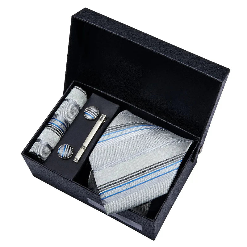 Tie Set, Tie, Striped Tie Set, striped tie gift box, Striped Tie, men’s striped tie set, men striped tie set, maximus men accessories, formal men accessories