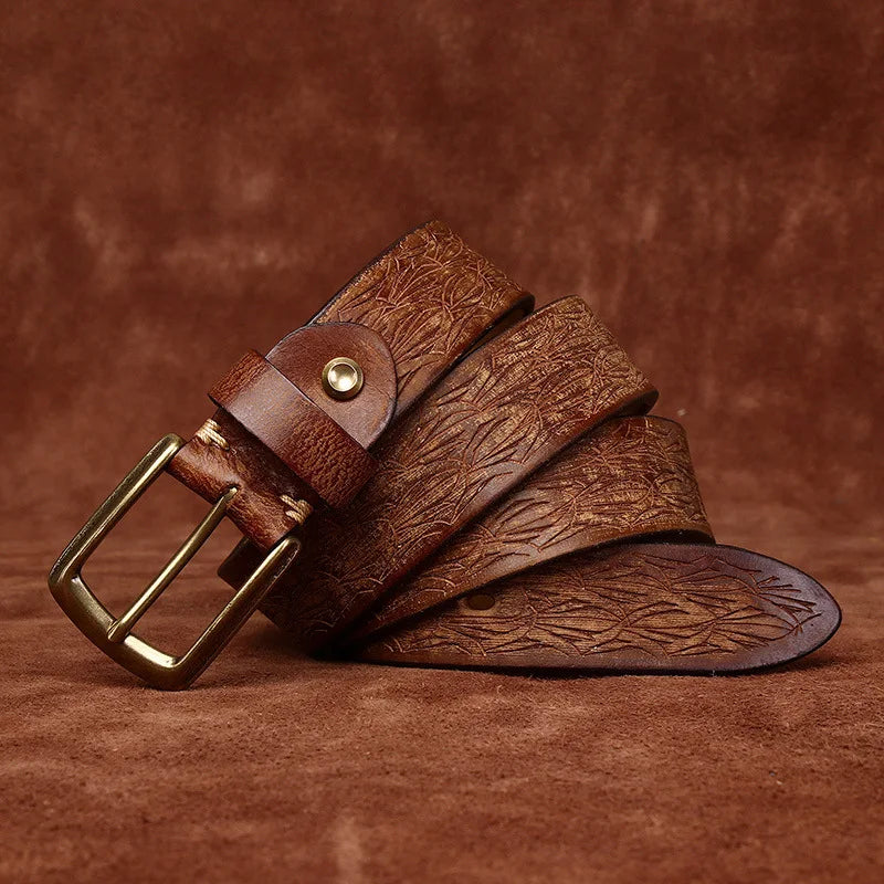 men’s carved leather belt, vintage leather belt for men, handcrafted leather belt, genuine leather men belt, artisan leather belt, maximus men accessories