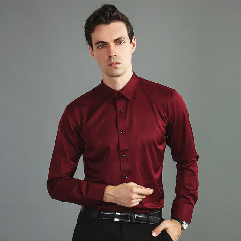 men comfort dress shirt, stretch dress shirt men, smart casual shirt men, premium mens shirt, formal men shirt
