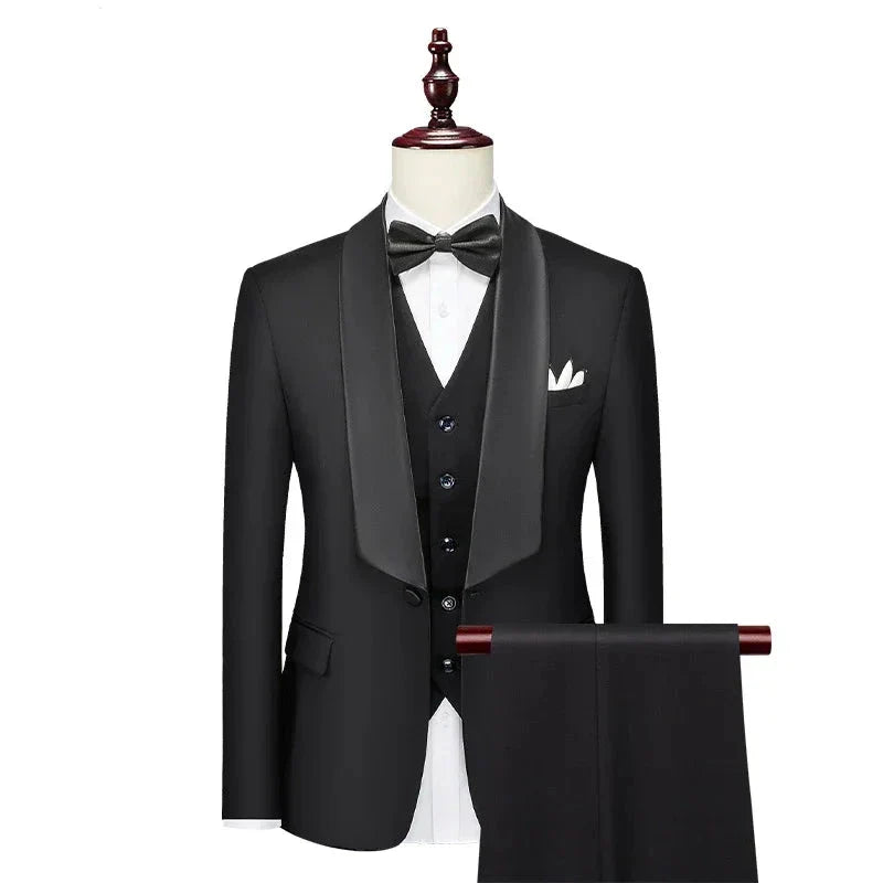 Men's Shawl Lapel Tuxedo, Black Tuxedo, Slim Fit Tuxedo, Men's Dinner Suit, Formal Wear, Wedding Tuxedo, Gala Event
