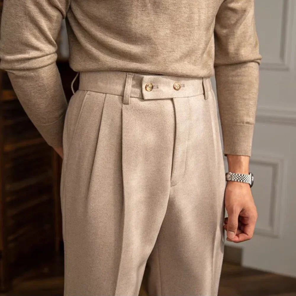 men’s English style trousers, tailored trousers men, slim fit dress pants, smart casual men’s trousers, classic tailored pants
