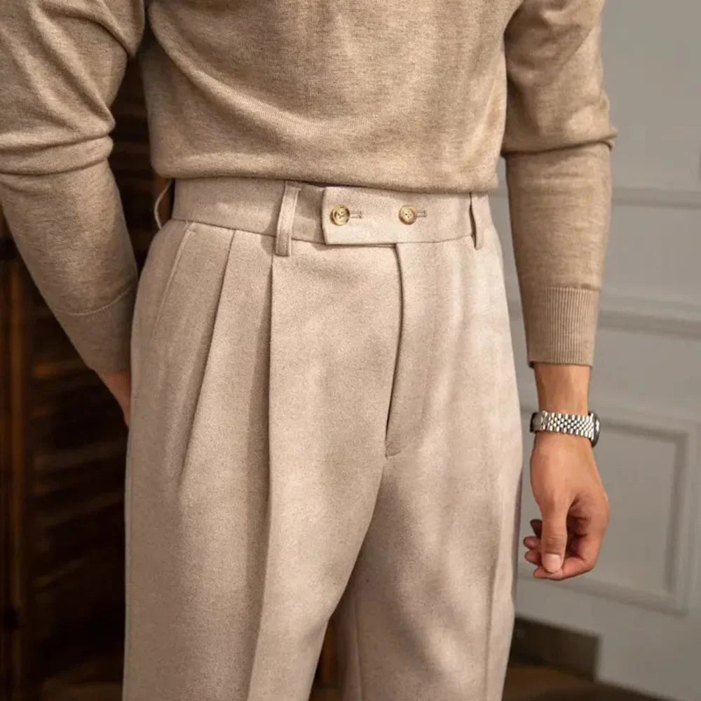 men’s English style trousers, tailored trousers men, slim fit dress pants, smart casual men’s trousers, classic tailored pants