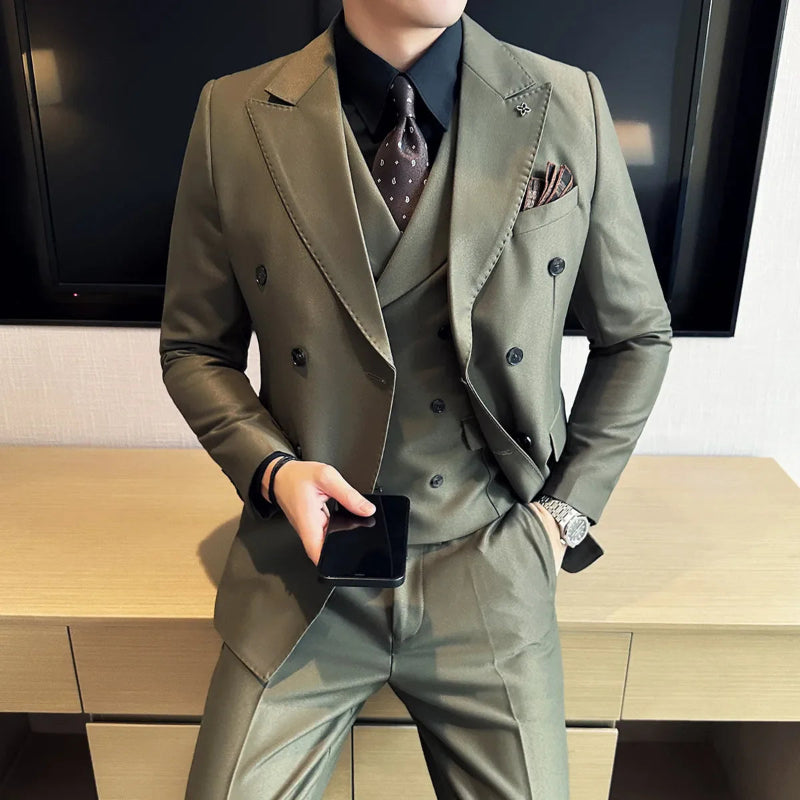 suit, Men's Suit, Men's Style Suit, Men's Style Double-Breasted Suit, Men's Double-Breasted Suit, double-breasted suit