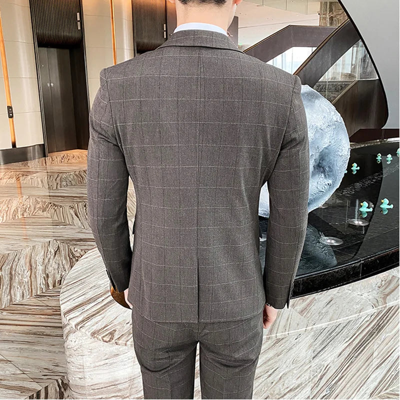 suit, Plaid Suit, men’s suit, Men’s Slim Plaid Suit, Men’s Slim Elegant Plaid Suit, Men’s Plaid Suit, Men’s Elegant Suit, Men’s Elegant Plaid Suit, elegant suit