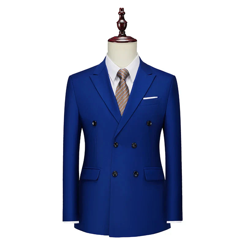 double-breasted blazer, men’s elegant blazer, Maximus blazer, smart casual menswear, polyester viscose blazer