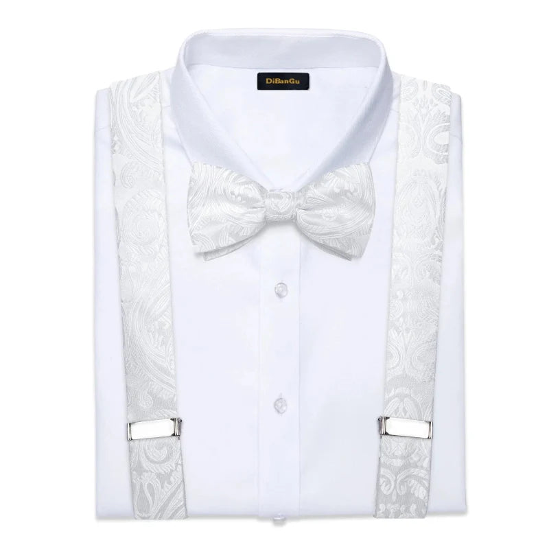 suspenders and bow tie set, Suspenders, patterned suspenders, men’s suspenders set, men’s suspenders, men’s luxury suspenders set, men’s formal accessories set, men’s fashion accessories