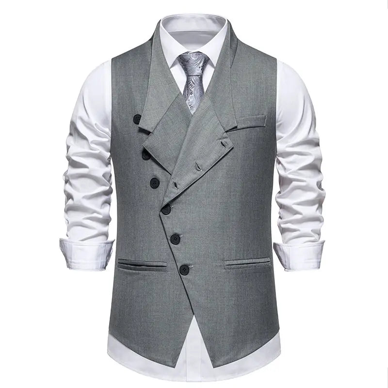 double breasted vest, men’s style vest, smart casual vest, formal men vest, Maximus vest