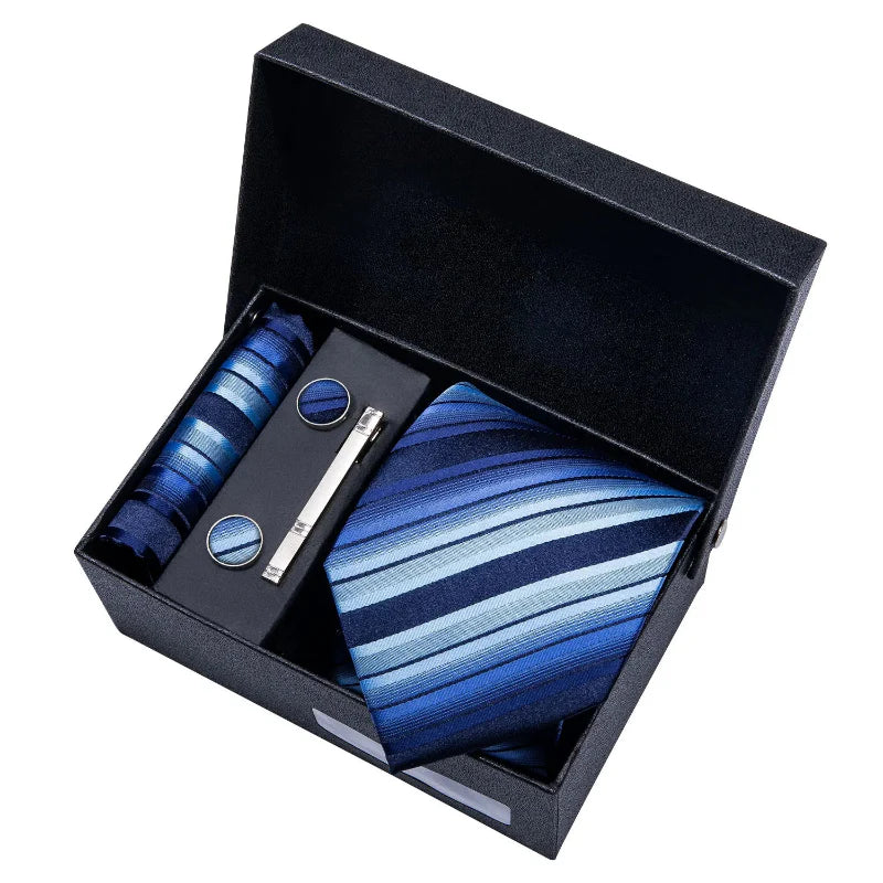 Tie Set, Tie, Striped Tie Set, striped tie gift box, Striped Tie, men’s striped tie set, men striped tie set, maximus men accessories, formal men accessories