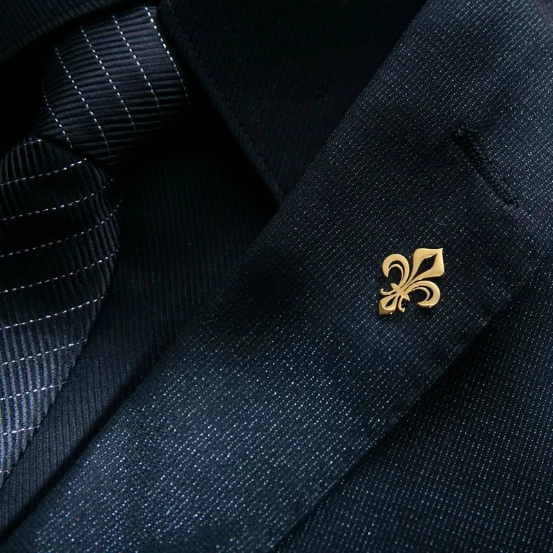 wedding suit brooch, men’s suit brooch, men’s lapel pin, Men’s Fleur-de-Lis Suit Brooch, formal men’s accessories, Fleur-de-Lis Suit Brooch, fleur-de-lis brooch