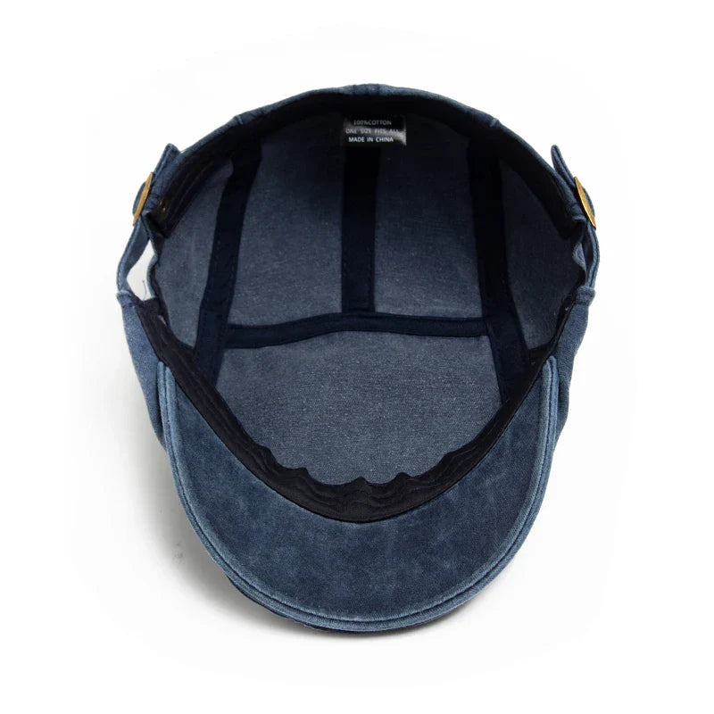 Plaid men’s beret, modern men’s cap Maximus, Men’s Denim Style Beret, Men’s Denim Beret, Men’s Beret, jeans style beret men Maximus, Denim men’s beret Maximus, Denim Beret, cotton men’s beret Maximus, casual stylish hat men Maximus, Beret