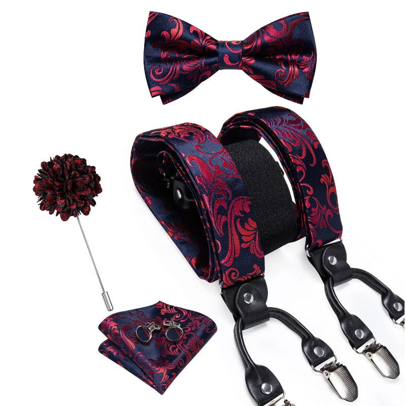 suspenders and bow tie set, Suspenders, patterned suspenders, men’s suspenders set, men’s suspenders, men’s luxury suspenders set, men’s formal accessories set, men’s fashion accessories