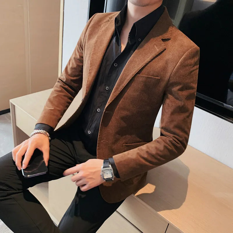 suede style blazer, men’s slim blazer, Maximus blazer, casual suede jacket, elegant men's blazer