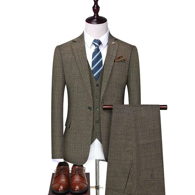 suit, Men’s Vintage Checked Suit, Men’s Traditional Vintage Checked Suit, men’s suit, Men’s Checked Suit, elegant men’s suit, Checked Suit