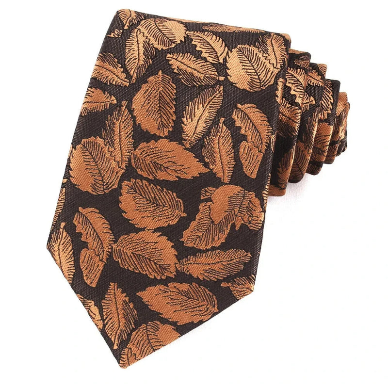 Tie, premium polyester tie, Patterned Tie, Maximus tie, formal floral tie, floral patterned tie for men, elegant men’s necktie, brown floral tie, Brown Floral Patterned Tie