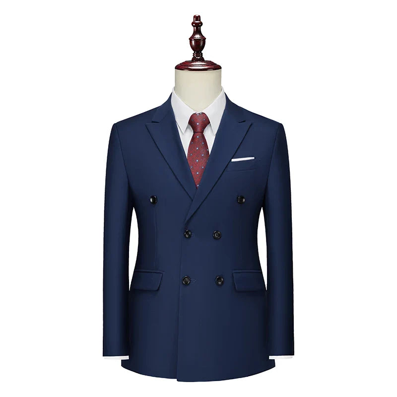 double-breasted blazer, men’s elegant blazer, Maximus blazer, smart casual menswear, polyester viscose blazer