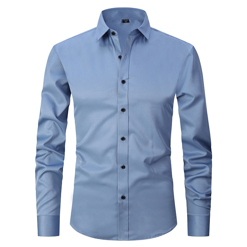 men comfort dress shirt, stretch dress shirt men, smart casual shirt men, premium mens shirt, formal men shirt