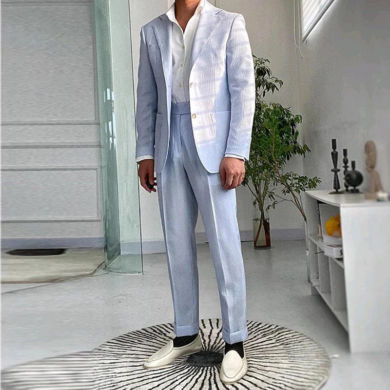 vintage two piece suit, slim fit men’s suit, elegant casual suit, modern vintage men’s suit, stylish two piece suit