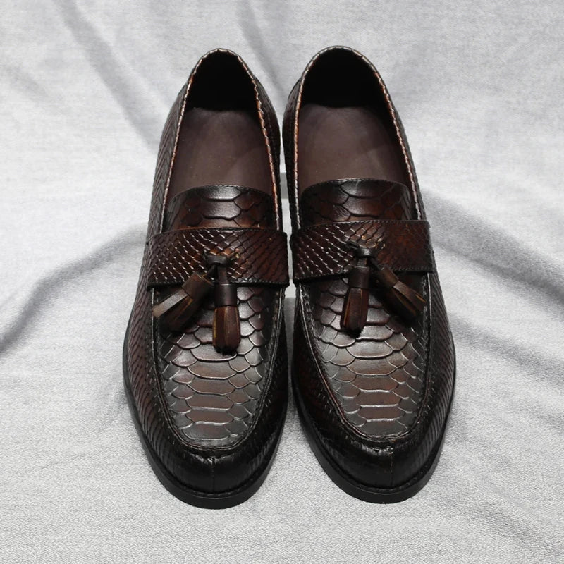 slip on men’s loafers, men’s cobra leather loafer, men's loafers, luxury men’s loafers, loafers, Leather Loafer, italian leather loafers, genuine leather men’s shoes