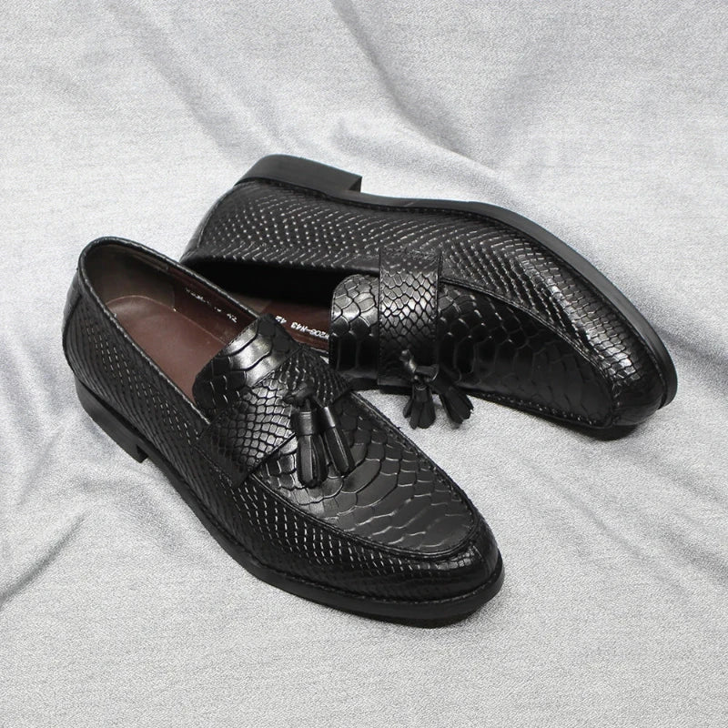 slip on men’s loafers, men’s cobra leather loafer, men's loafers, luxury men’s loafers, loafers, Leather Loafer, italian leather loafers, genuine leather men’s shoes