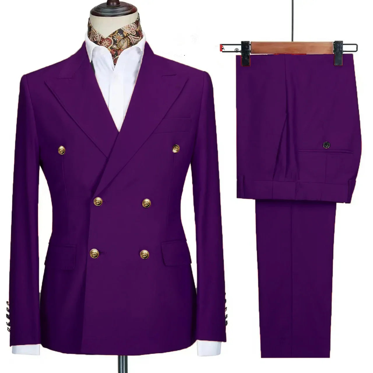 double breasted two piece suit, slim fit men’s suit, elegant men’s suit, formal two piece suit, modern men’s suit