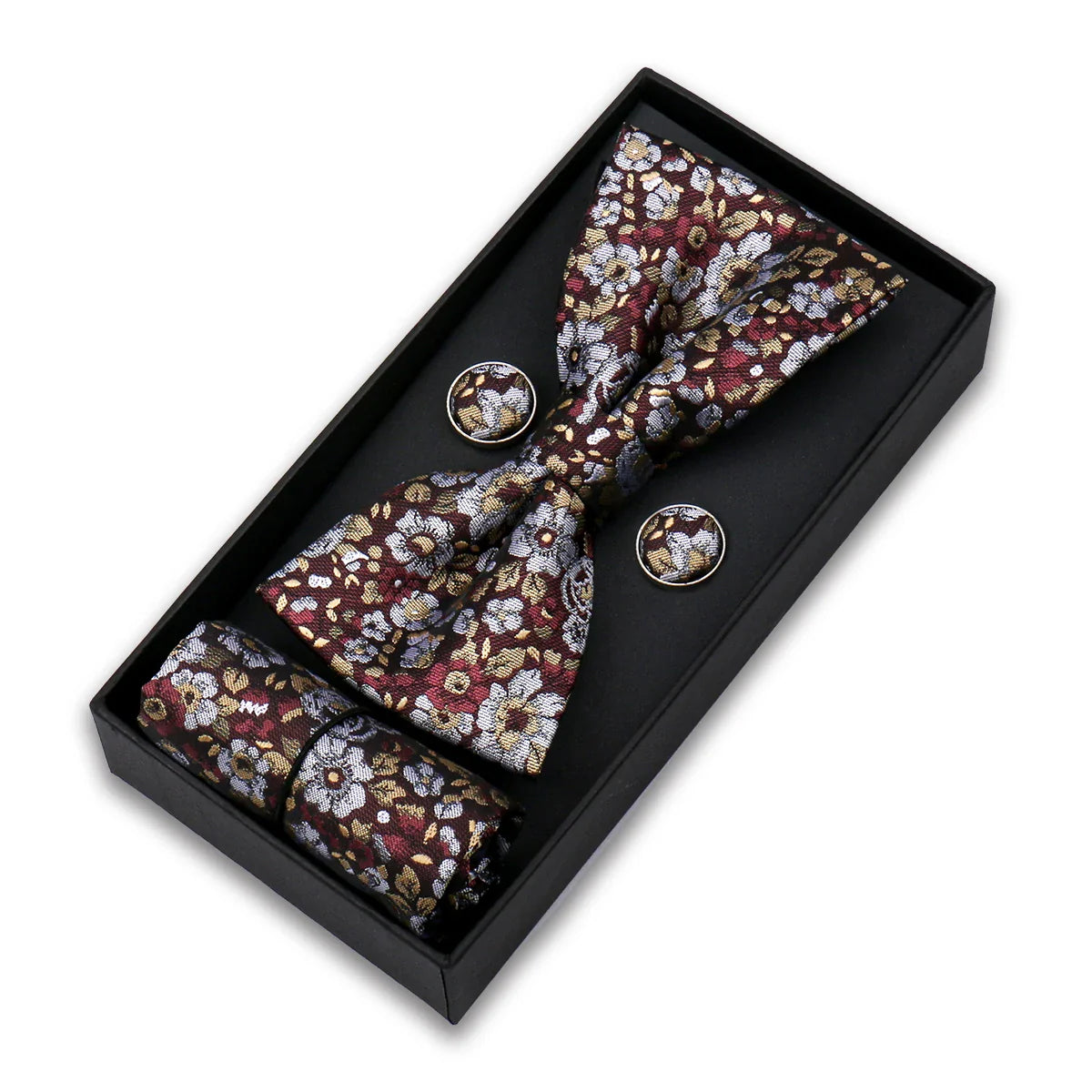 patterned bow tie set, men’s bow tie set, formal men accessories, bow tie and pocket square set, maximus men accessories
