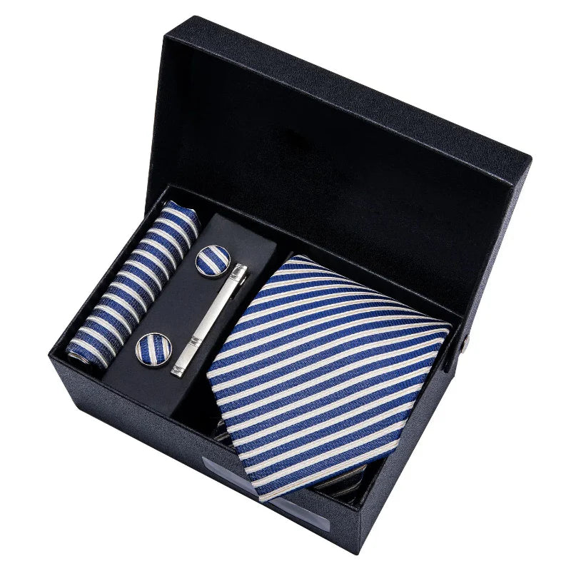 Tie Set, Tie, Striped Tie Set, striped tie gift box, Striped Tie, men’s striped tie set, men striped tie set, maximus men accessories, formal men accessories