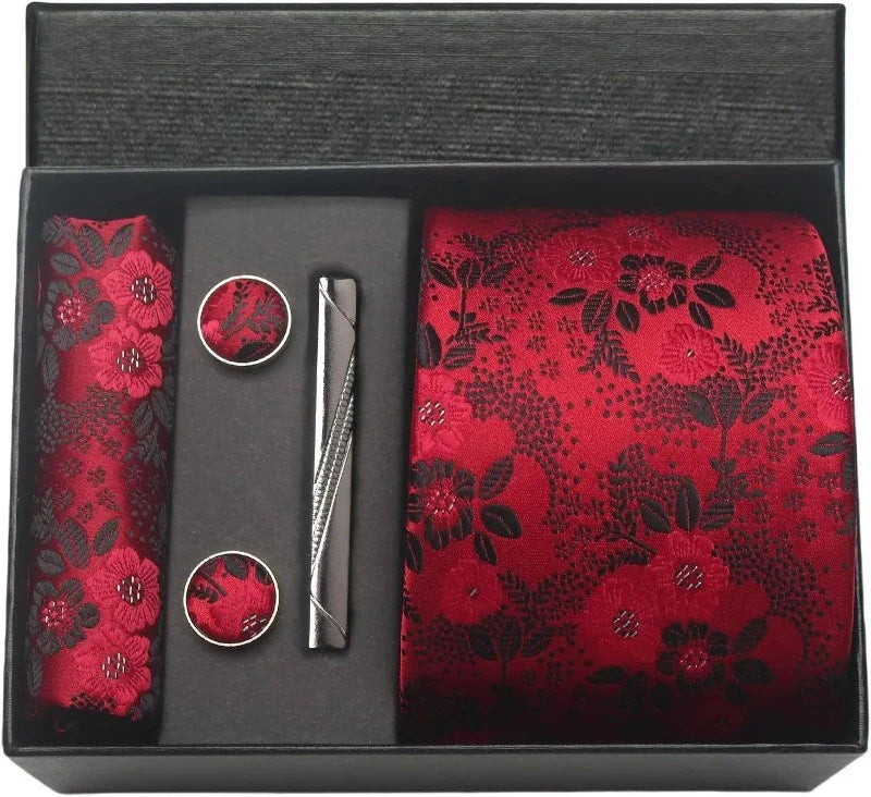 Tie Set, Tie, silk tie set for men, Silk Tie Set, Silk Tie, silk patterned tie set, men’s silk tie set, maximus men accessories, luxury men accessories, formal tie gift box