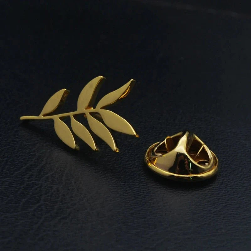 suit brooch, stainless steel lapel brooch, Olive Branch Suit Brooch, olive branch brooch, men’s suit brooch, Men’s Olive Branch Suit Brooch, luxury men accessories, formal suit pin, brooch