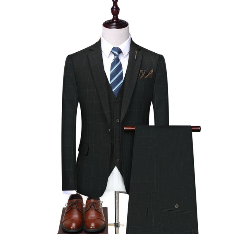 elegant suit, Maximus suit, striped men’s suit, classic men’s suit, men’s suit, three piece slim fit suit, modern three piece suit, complete three piece suit, three piece suit, suit