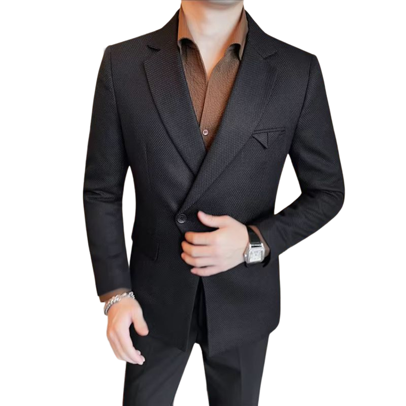 luxury men’s blazer, double-breasted blazer, one-button blazer, smart casual blazer, premium men’s blazer