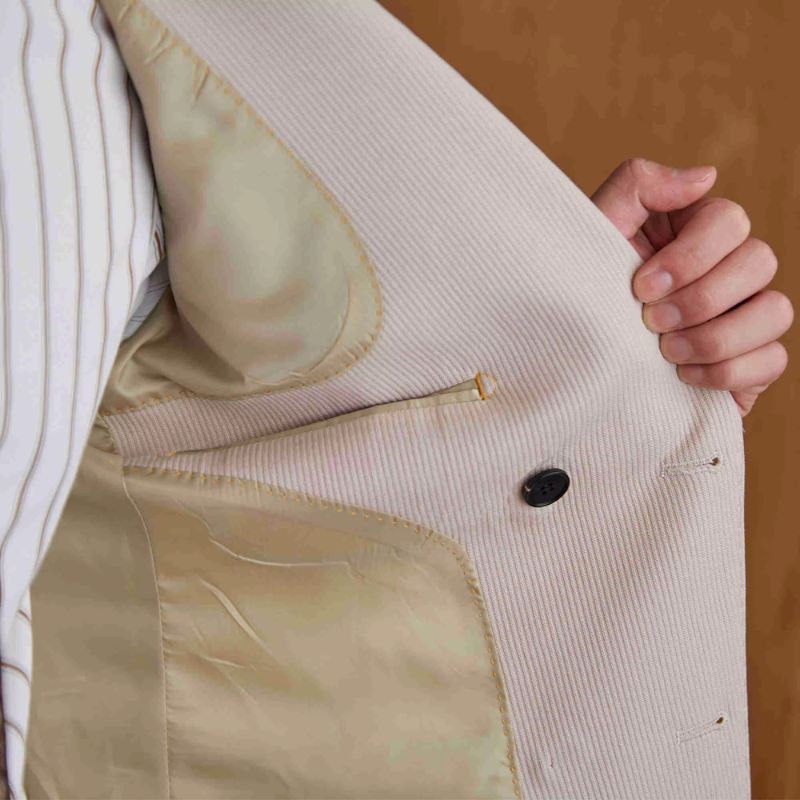 formal double breasted suit, slim fit men’s suit, elegant men’s suit, ribbed texture suit, classic formal suit
